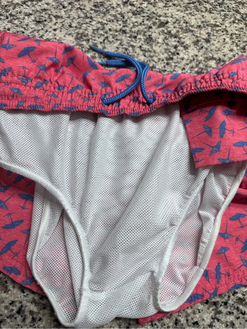 Vineyard Vines Pink & Blue Feather-Print Kids Swim Trunks